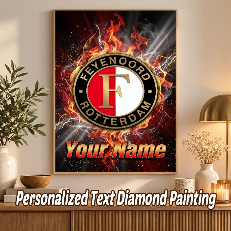 Feyenoord Custom Name Text 5D Diamond Painting Kit DIY Full Drill Diamond Art Decoration