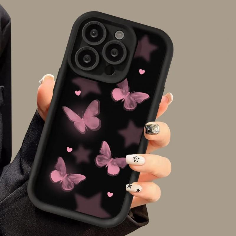 Exclusive for iPhone14 mobile phone case 16promax pink tulip Apple 17 butterfly 13 silicone soft case