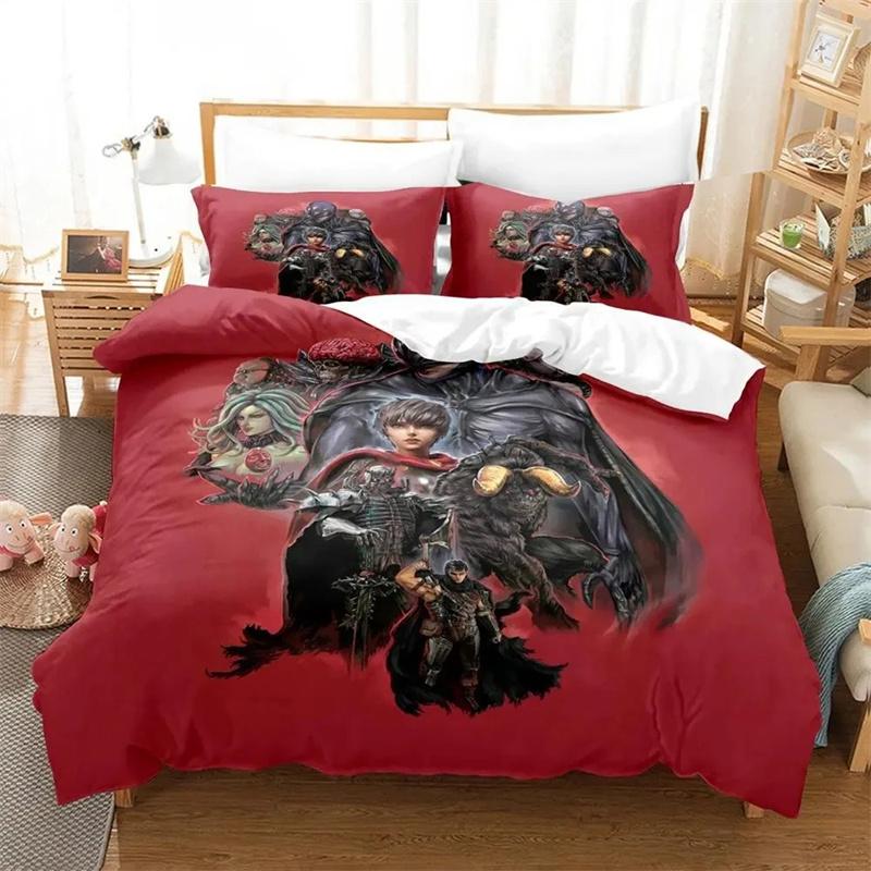 3D Print Anime Berserk Bedding Set Boys Girls Twin Queen Size Duvet Cover Pillowcase Bed Kids Adult Duvet 2/3pcs Duvet Cover
