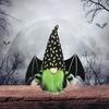 1Pc Halloween Decor Elf Decoration Gnome Dolls Party Supplies Handmade Plush Doll with Bat and Spider Patterns with Bat Wings