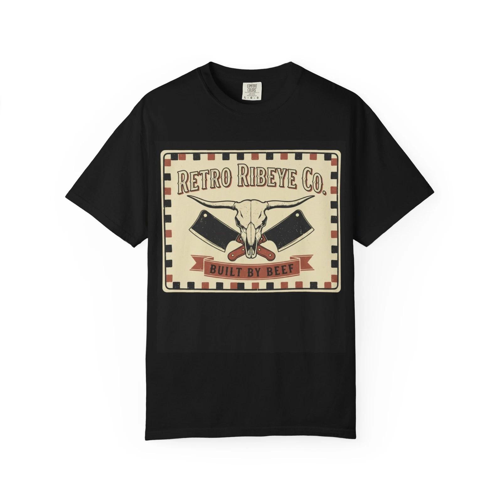 Retro Ribeye Co skull and cleavers T-shirt | Built By Beef M