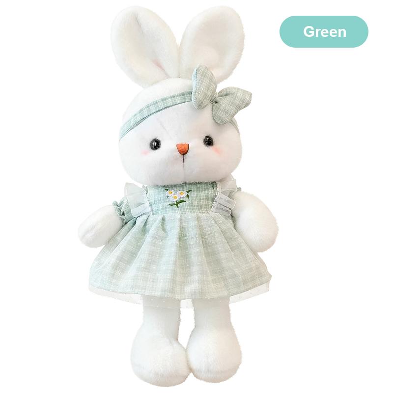 

Cute Rabbit Flower Skirt Bunny Plush Toys Cute Soft Toy Doll Easter Bunny Party Christmas Gifts Children s Gifts Toys for Girls зелёный