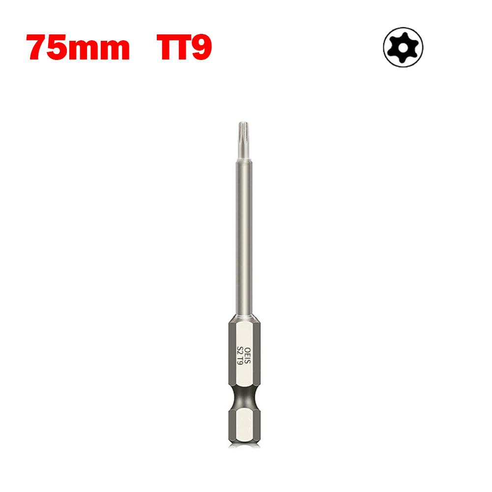 1pc 75mm Hollow Torx Screwdriver Bit 1/4 Inch Hex Shank Magnetic Head Screw Driver Bit Torx6T7 T8 T9 T10 T15 T20 T25 T27 T30 T35
