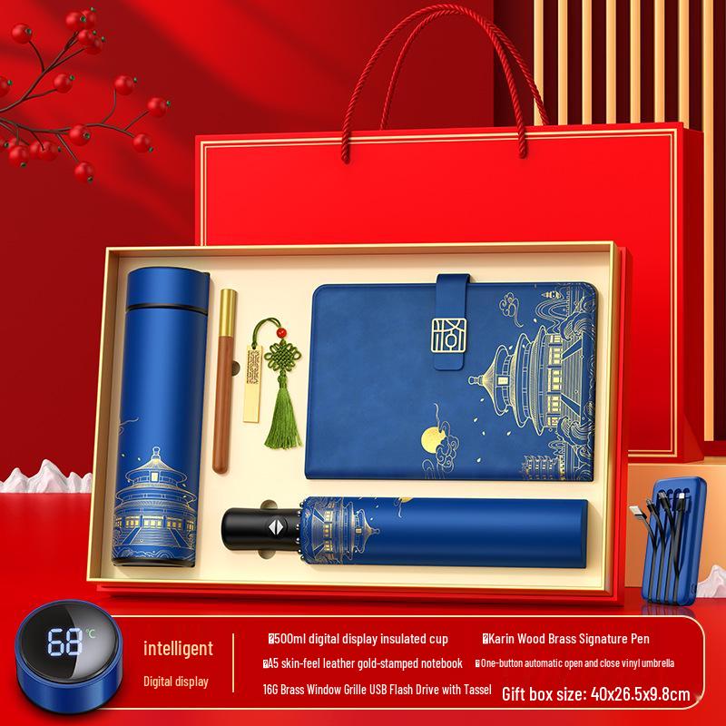 Year of the Horse Thermos Cup Gift Set with Custom Logo for Company Annual Meeting