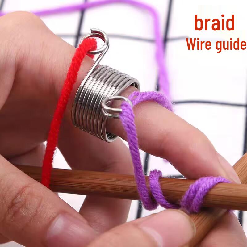 Stainless Steel Finger Ring Yarn Guide for Knitting