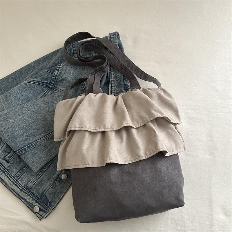 2025 girls spring new pleated ballet style multi-layer skirt design single shoulder portable tote bag super popular