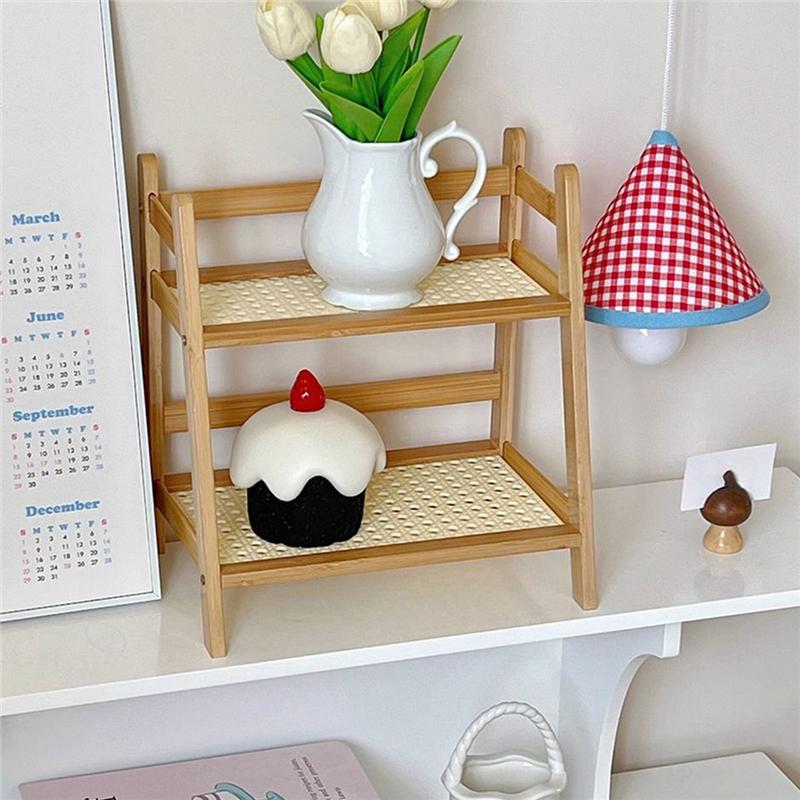 Good-Wooden Storage Shelf 2-Tiers Desktop Organizer Display Stand Multifunctional Stationery Rack For Kitchen Bedroom Office