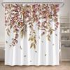 Eucalyptus Leaves Shower Curtains Autumn Brown Leaf Watercolour Plants Modern Bath Curtain Polyester Fabric Home Bathroom Decor