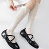 Women's French Ballet Ruffled Bow Leggings - Slim Fit Spring/Summer Stockings for Boots