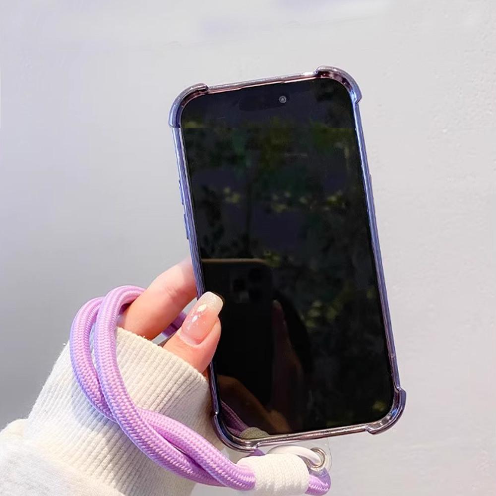 Honor 200 Pro Luxury Shockproof Lanyard Rope Phone Case For Honor 300 200 100 90 80 70 60 50 90Lite Silicone Transparent Cover