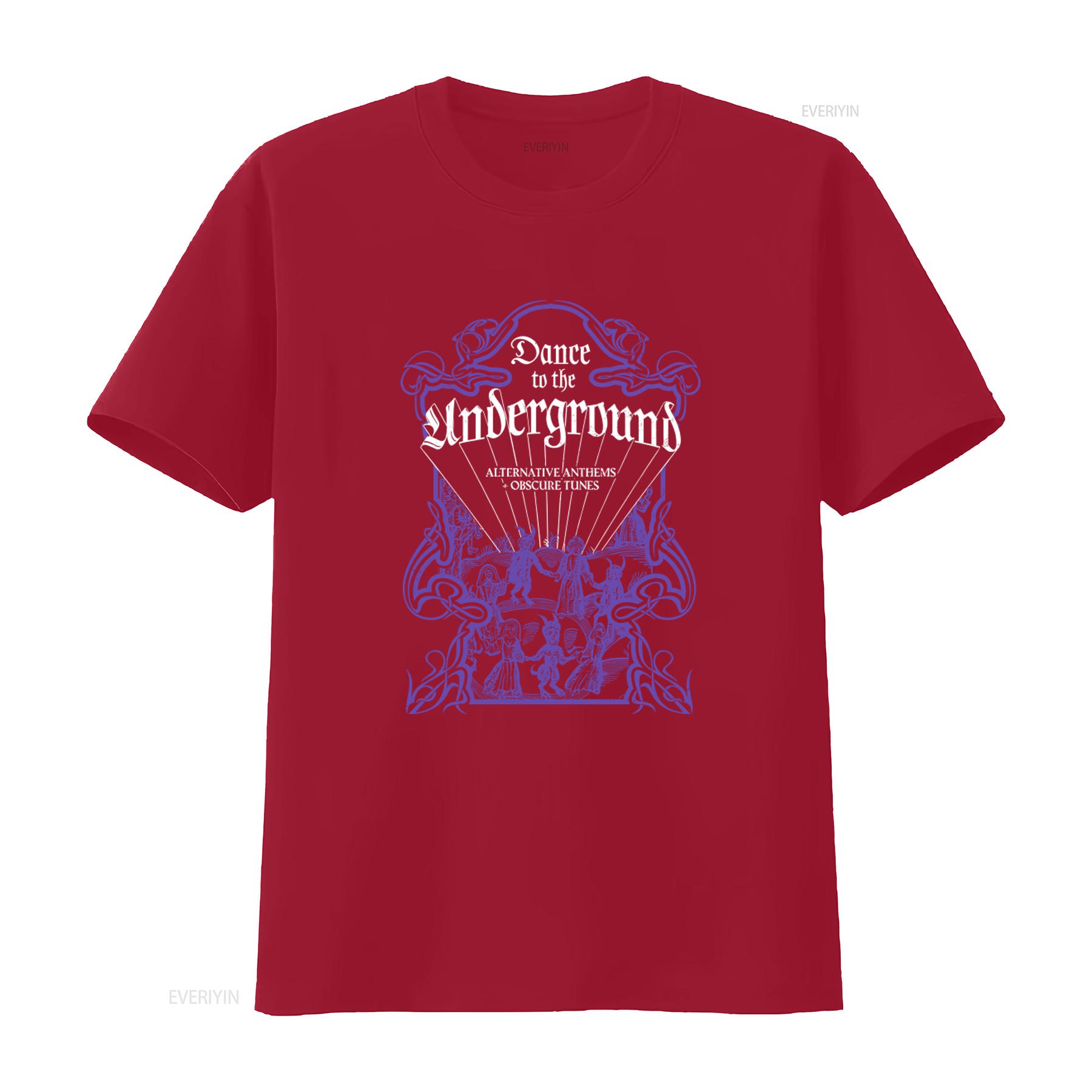 Underground T Shirt Occult With Dancing Demons Dark Queer Magic Punk Halloween Alternative Anthems Obscure Tunes Design Casual S