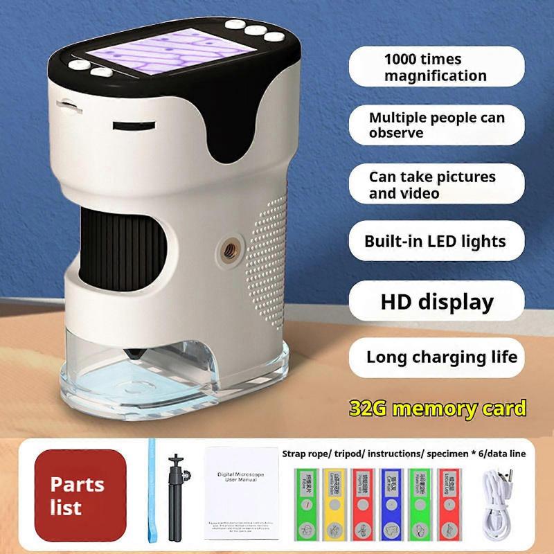 Educational toy Handheld Portable Screen Camera Microscope Children Science Secondary School Students Toys Can See 1000 Times