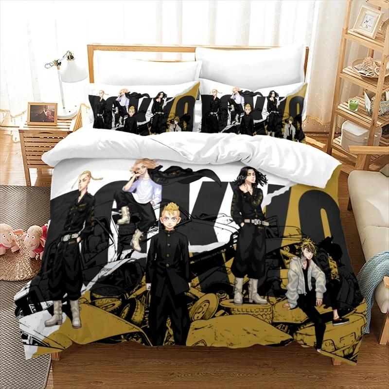 3D Print Tokyo Revengers Anime 2/3PCS Bedding Set Double Twin King Duvet Cover Comforter Pillowcase Boys Girls Adults Bedroom