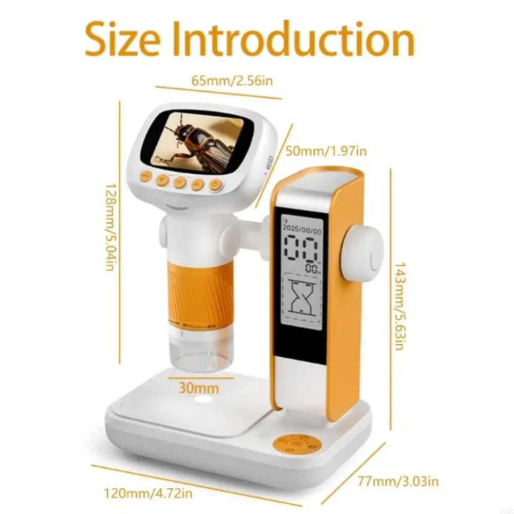 1000X Magnification Handheld Microscope 2Inch Screen Magnifying Glass  Scientific Experiment