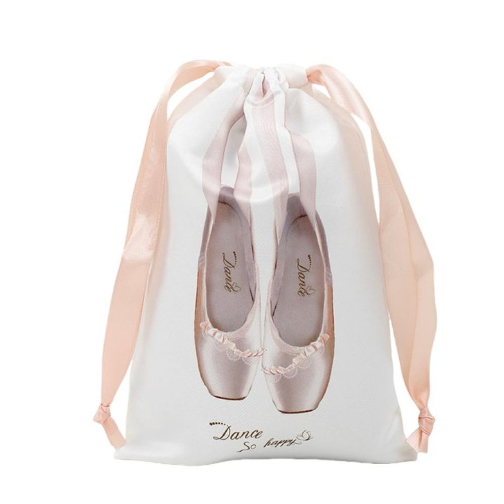 Large Capacity Ballet Shoulder Bag Canvas Mini Bag Pendant Toe Shoes Drawstring Bag Travel