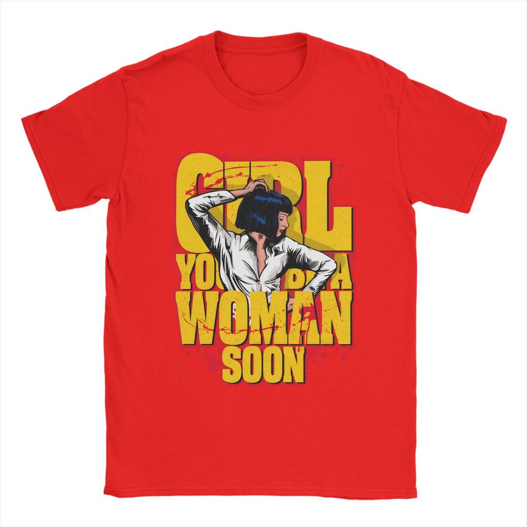 Pulp Fiction Pulp Girl Baumwoll-T-Shirt Für Unisex Sommer Y2K Lustige T-Shirts Rundhals Mode-T-Shirt Große Größen Günstige Kleidung