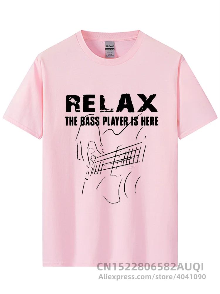 Electric Guitar Nevan Music Tshirt Relax The Bass Player Is Here 100% Cotton Fashionable Black T Shirt Summer Popular Tees