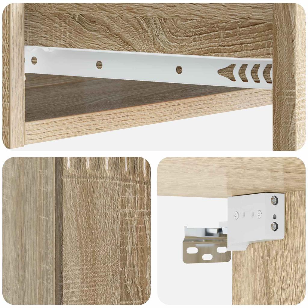 Wall Mounted Side Table Sonoma Oak 59 X 34.5 X 17 Cm