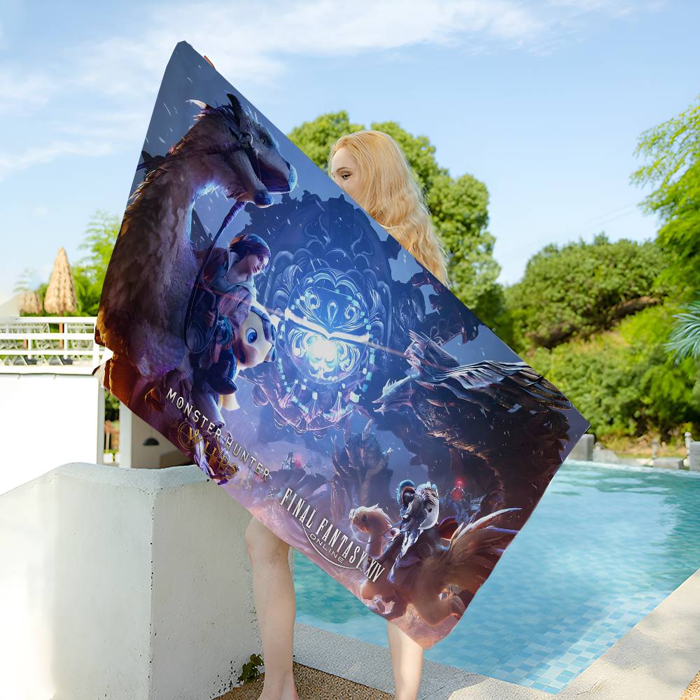 Monster Hunter Fashion Microfiber Beach Towel Absorbent Quick dry Soft Yoga Swimming Resort Mountain Climbing Towel