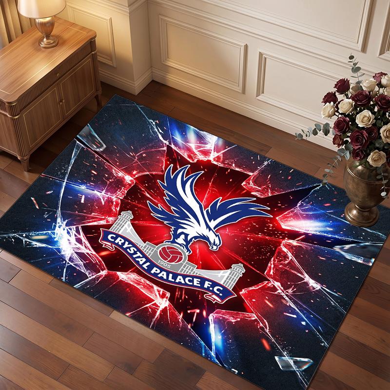 Tappeto in Velluto di Cristallo con Stampa del Crystal Palace Football, Comodo Assorbente d'Acqua Antiscivolo Tappeto per Pavimenti Interni