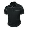Mens Plus Size Fashion Turn Down Collar Short Sleeve Pocket Polo Shirt