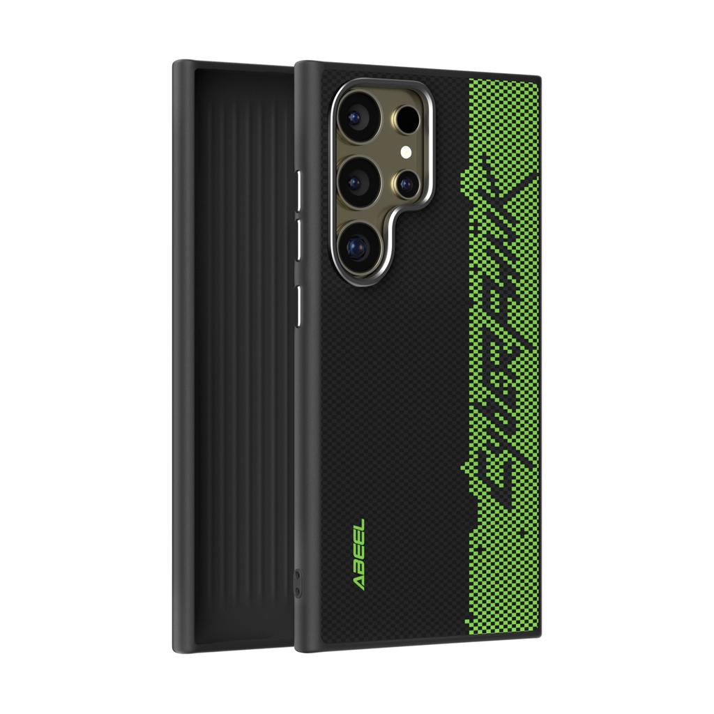 For Samsung Galaxy S25 S24 Ultra Plus Carbon Fibre Texture MagSafe Phone Case Metal Lens Wireless Charging Shockproof Cover