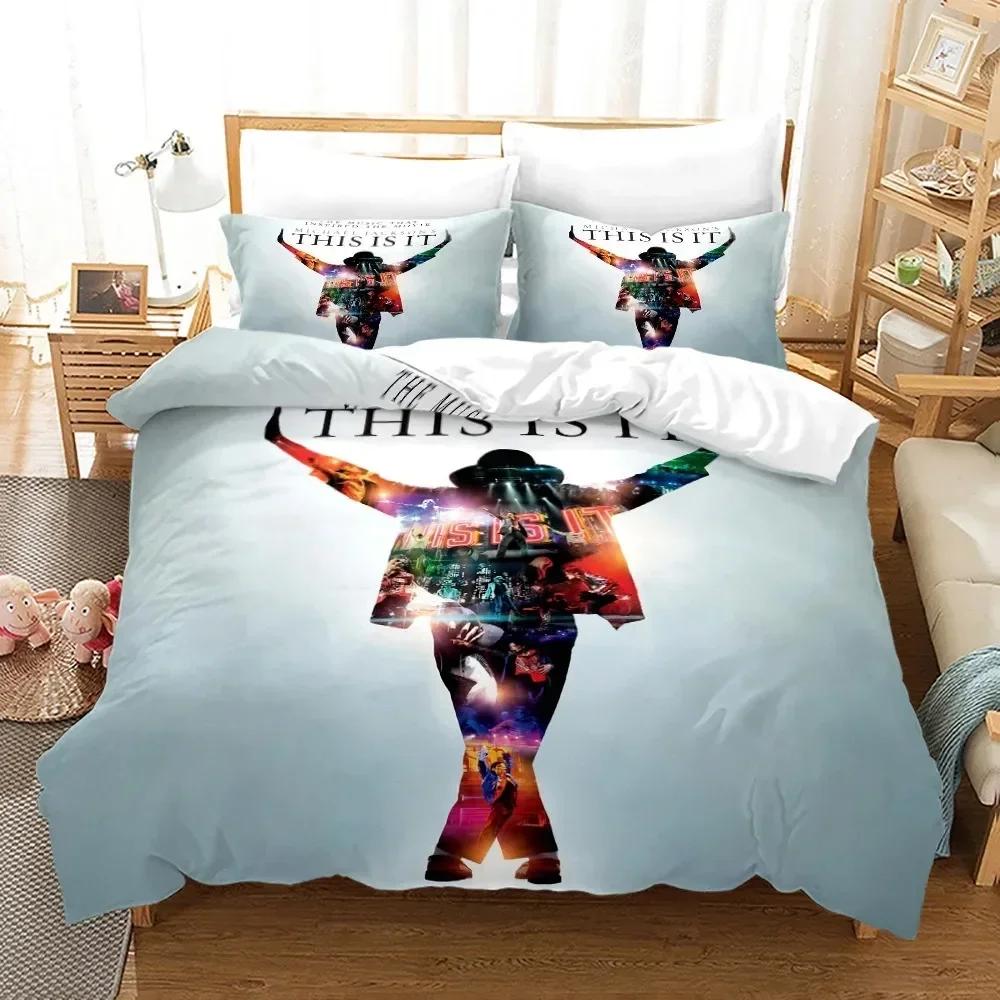 New 3D Print Michael Jackson Comfortable Duvet Quilt Cover Pillowcase Bedding Set Children Bedroom Decoration Home Textile