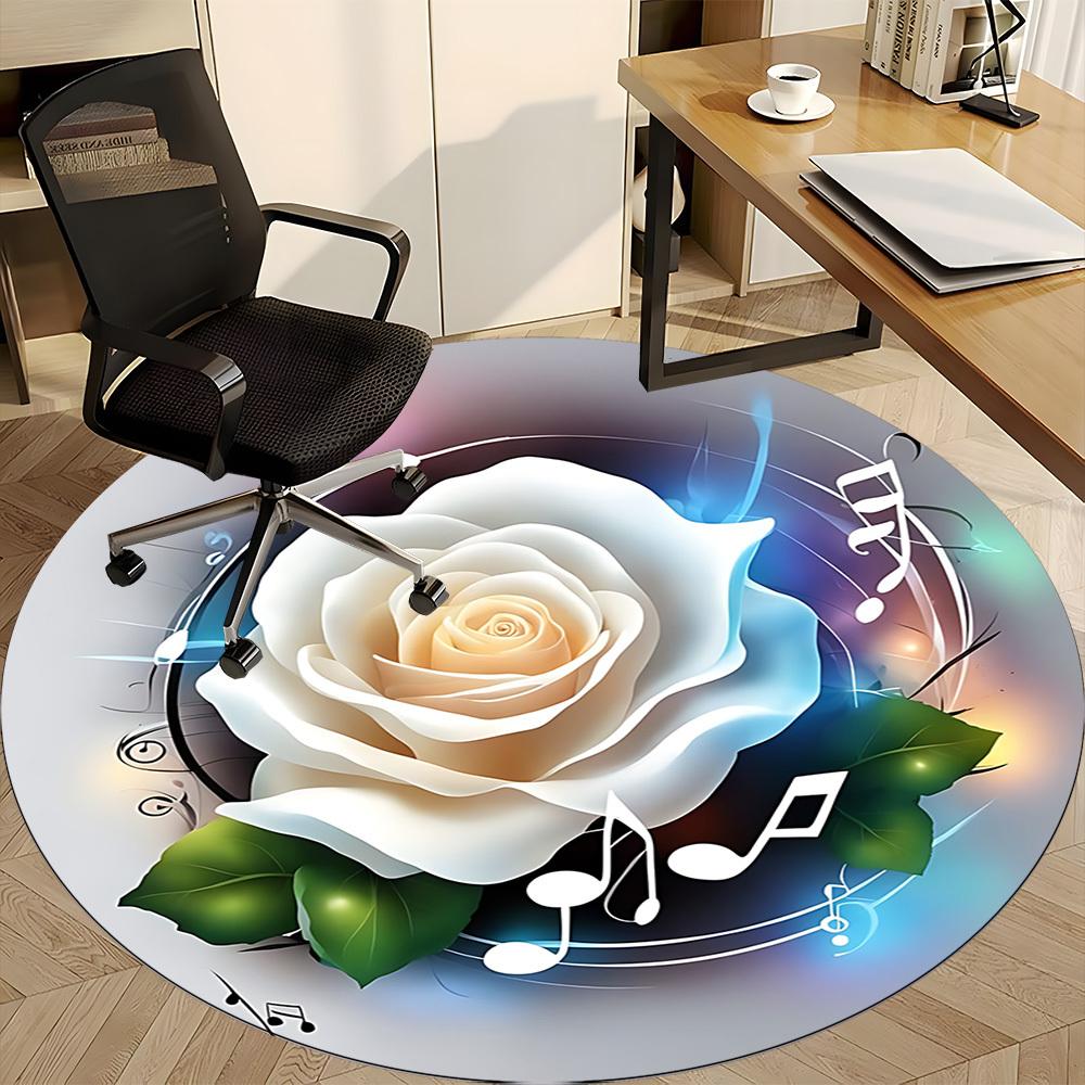 1pc Rose Music Chair Carpet for Office - Durable, Ideal for Chair Mats, Stylish & Functional Decorative Rug Yy260130026