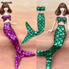 Doll Accessories KidsToy Mermaid Clothes For Barbie Doll Genuine Tail Bra + Doll Dress Clothes for 1/6 Barbie Doll  DIY Toy