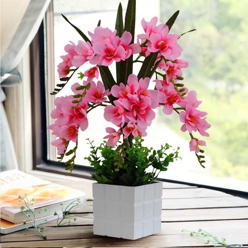 Artificial Phalaenopsis Flower Set: Indoor TV Cabinet Decor