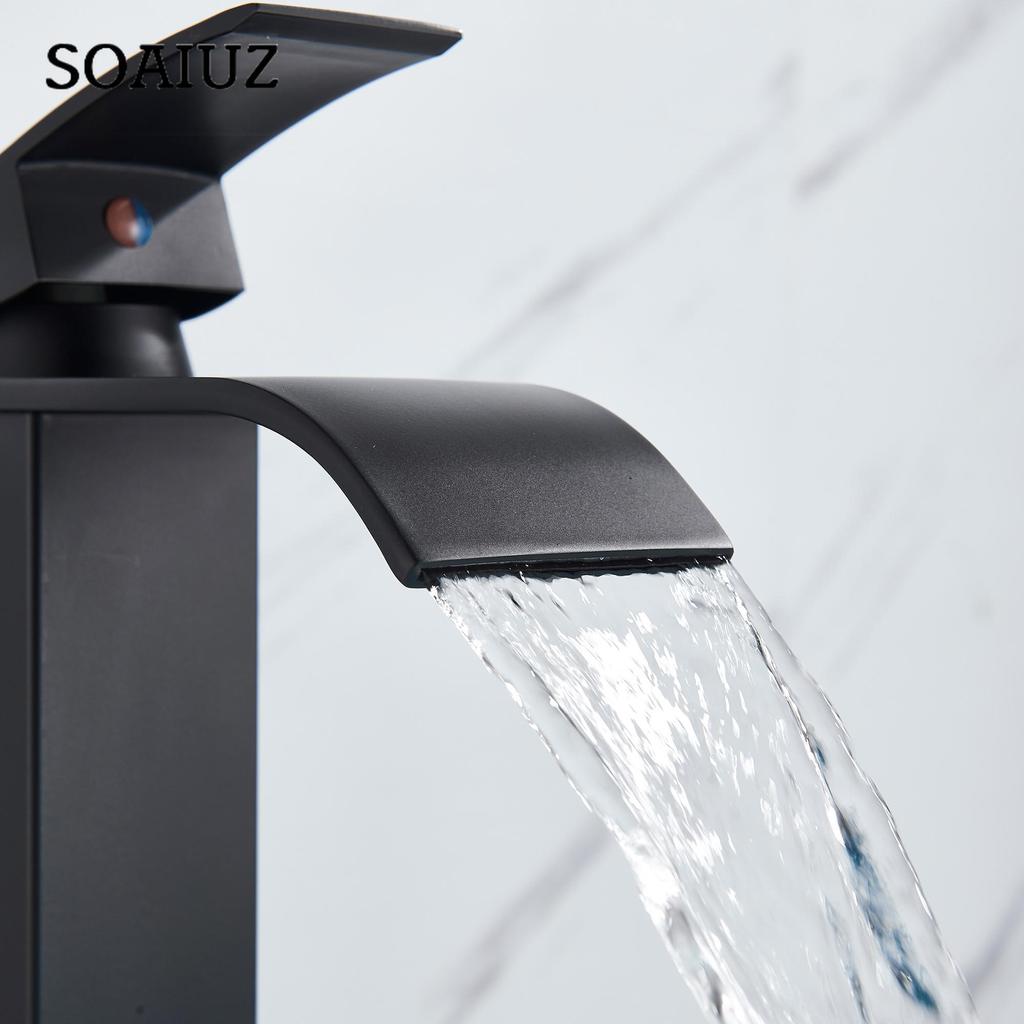 Mattsort Fossetut Benkeplate Baderomskran med innløpsrør