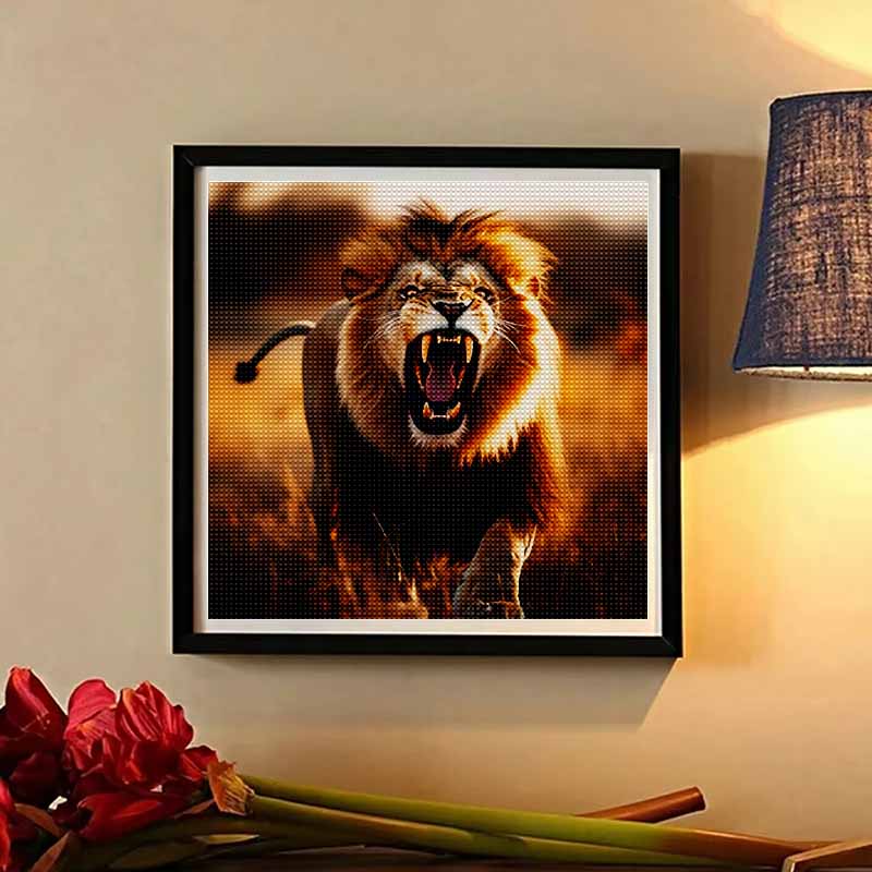 New Arrival 5D DIY Full Circle Diamond Painting "Lion" Embroidery Cross Stitch Home Decor Gift
