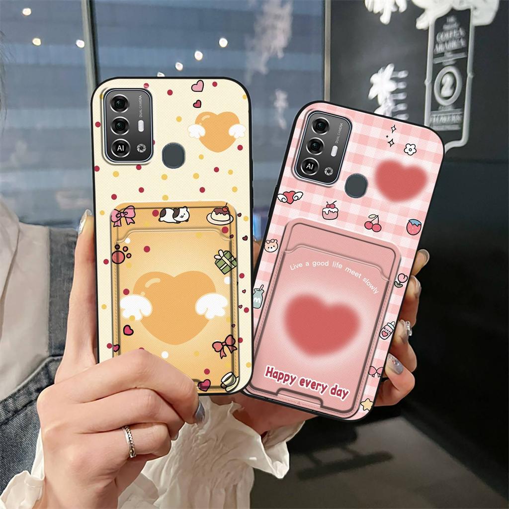 Anti-knock Cute Phone Case For ZTE Blade A53 Pro Full Wrap Card Sleeve Soft Case Durable Dirt-resistant Cartoon Cover