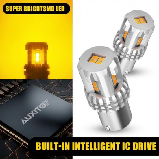 Pair 2200K LED 1156 Amber Marker Bulbs Turn Light Signal/Brake/Tail/Blinker/Side