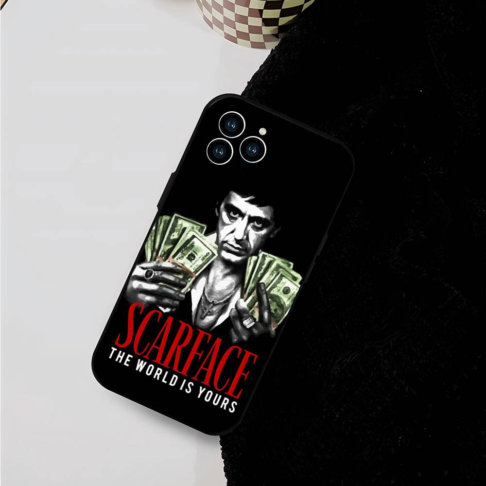 Classic S-Scarface Film Tony Phone Case For IPhone 17 Air 16 15 14 13 Pro Max 11 12 Black Silicone Cover