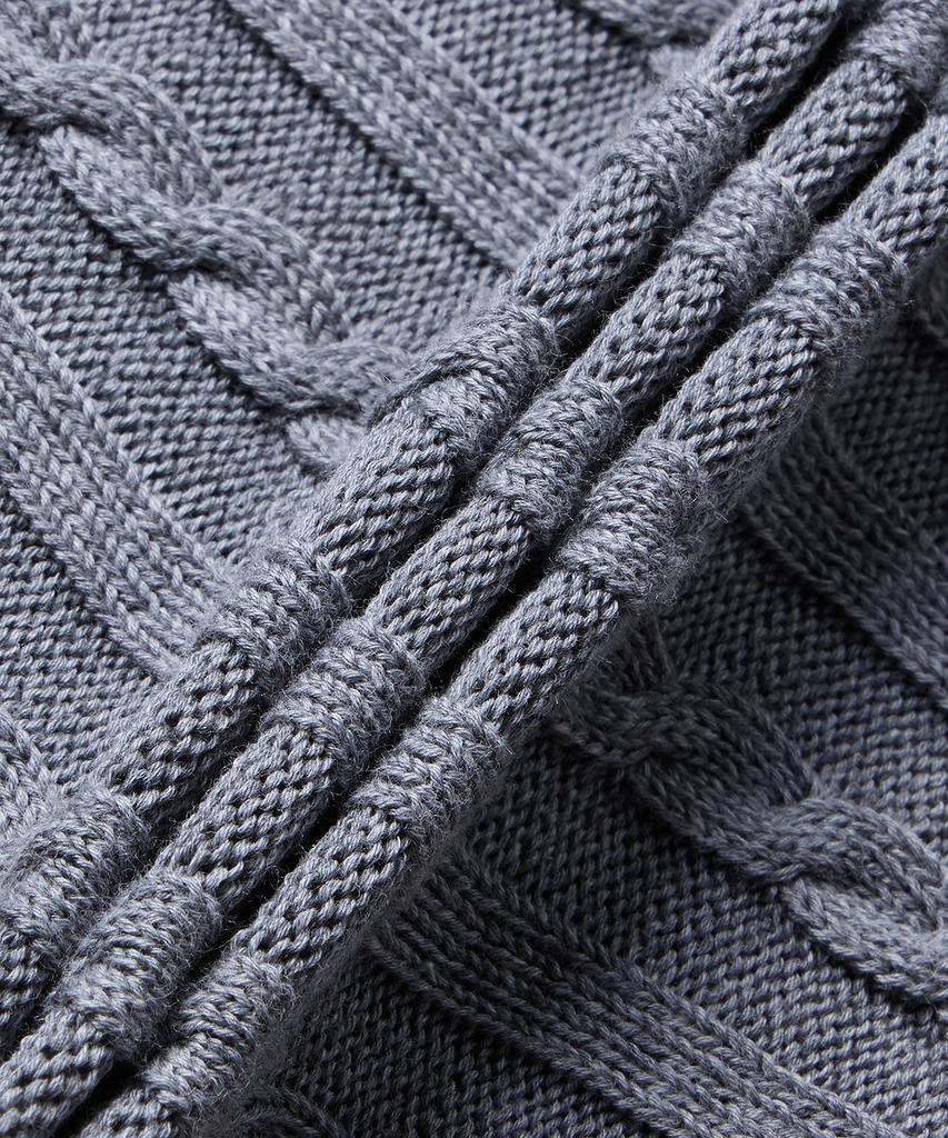 Thom Browne Rwb Striped Cotton Baby Cable V-Neck Cricket Cardigan - Light Grey / Mkc640Ay3014055