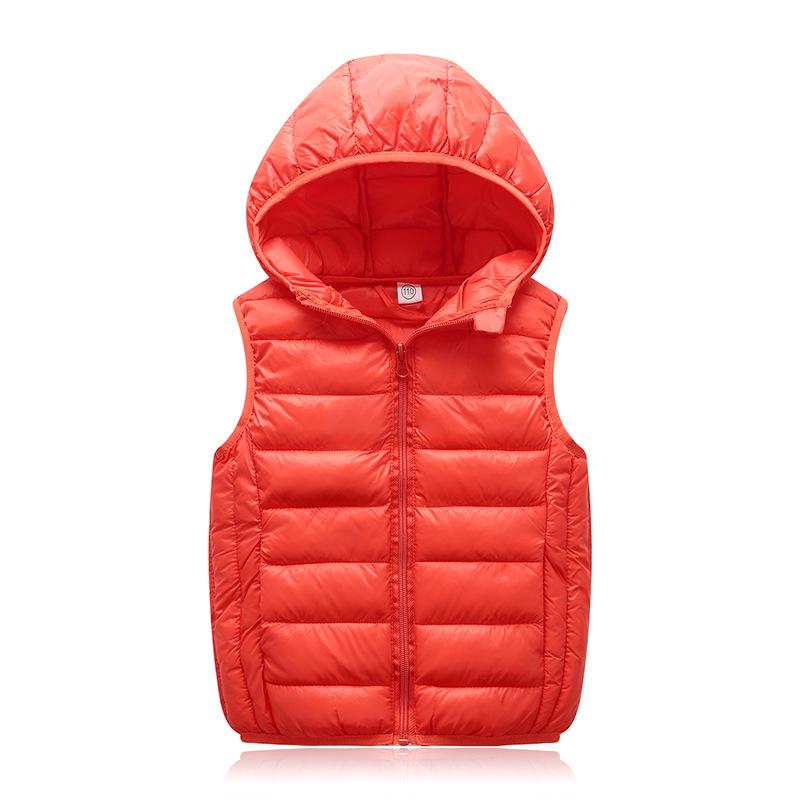 Kids' Korean-Style Hooded Down Cotton Vest for Autumn/Winter
