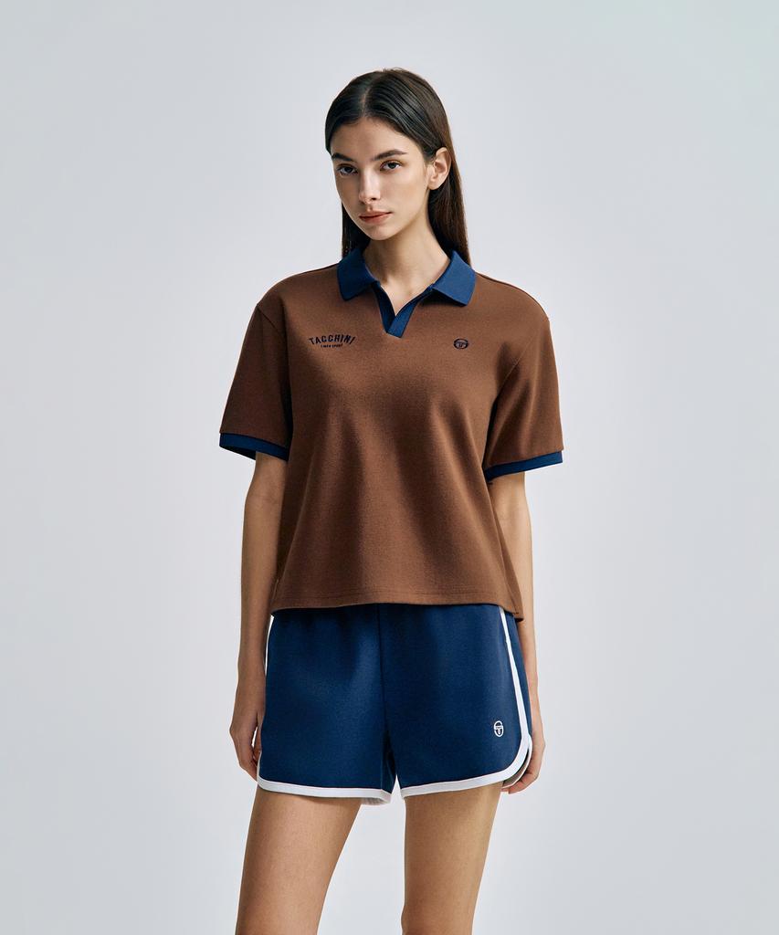 SERGIO TACCHINI W Double Knit Open Collar Polo