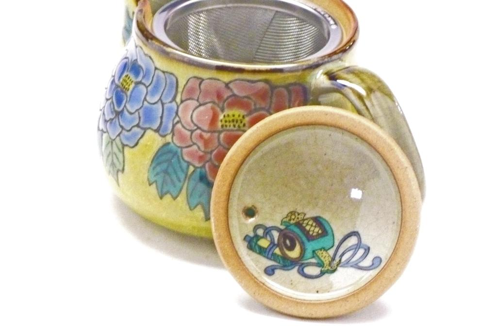 Kutani große dunkel bemalte Pfingstrose [Teekanne/Teekanne] [Rückseite]