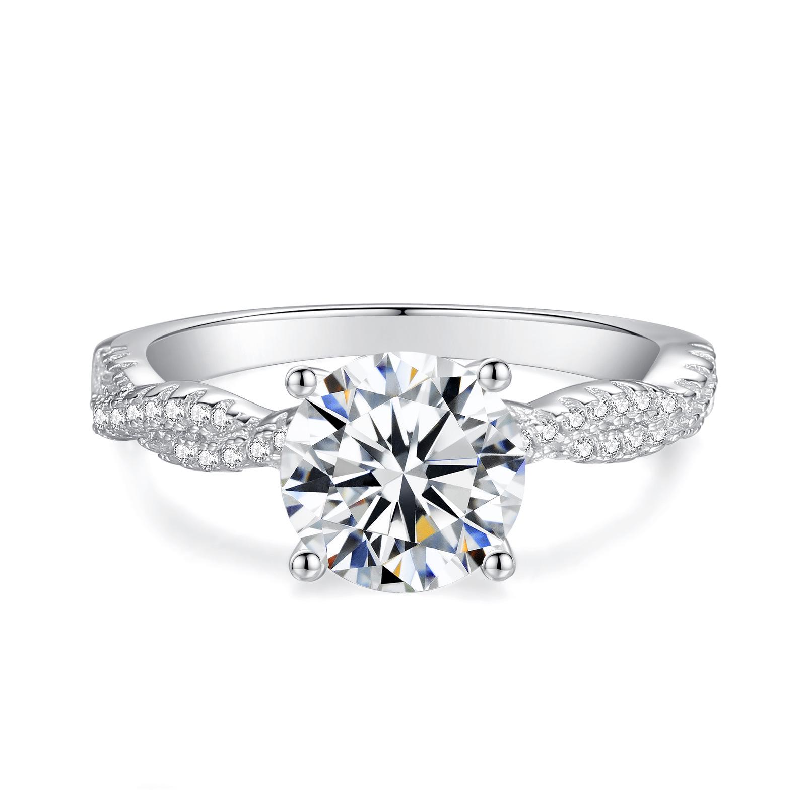 

Moissanite Eternity S925 Sterling Silver Stackable Minimalist Ring for Women US Size 4