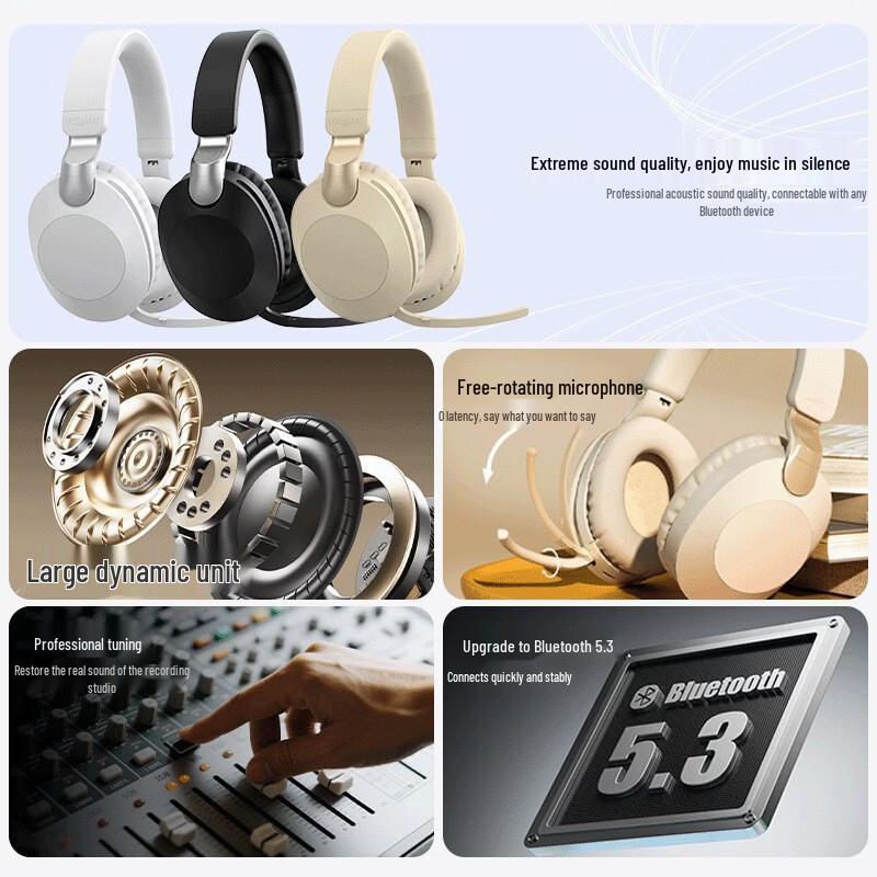 SMVP Long-Endurance Over-Ear Noise-Cancelling Wireless Bluetooth Headphones