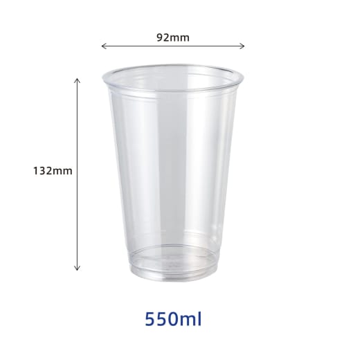 [Case Sale] Clear Cups HTB16-92, PET Cups, 1000 Cups (50 Cups X 20 Bags), 92mm Diameter X 132mm Hole, 550ml, Commercial Use, Disposable, Cold Drinks O