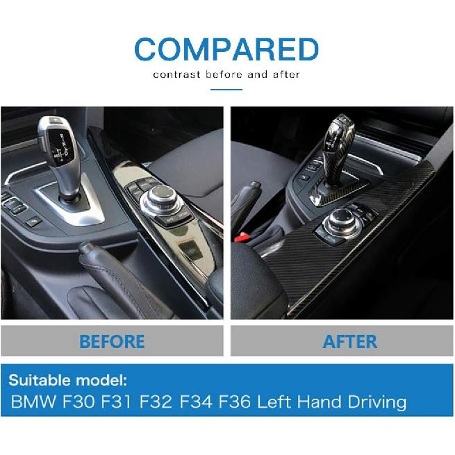 AIRSPEED Carbon Fiber Car Center Console Multimedia Button Panel Cover Gear Shift Panel Frame Cover Trim Sticker Kit for BMW F30 F31 F32 F34 F36 M3