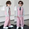 Boys' Spring Casual Suit Set - Formal Page Boy & Piano Performance Wear