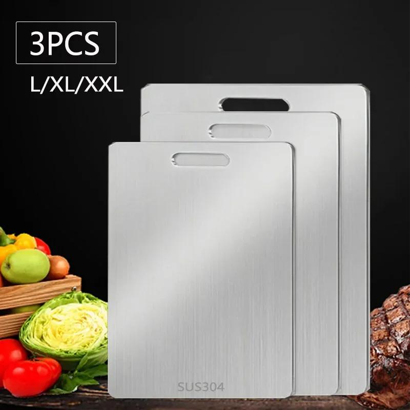 WXCOO Kitchen Cutting Board Food Grade Chopping Cutting Boards Thickened Stainless Steel Boards for Cut Vegetables Fruit Meat