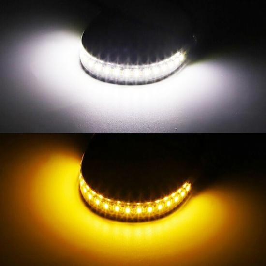 For Motorcycle Amber White LED Fork Turn Signal Indicators Blinkers Light Strips