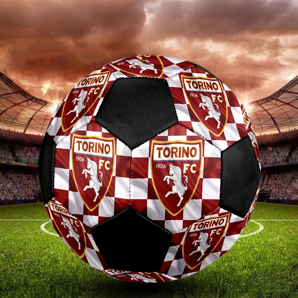 Pallone da Calcio Torino FC, colorato, adatto a tutte le età, cucito a macchina, materiale PVC, qualità da competizione, resistente e ad alto rimbalzo
