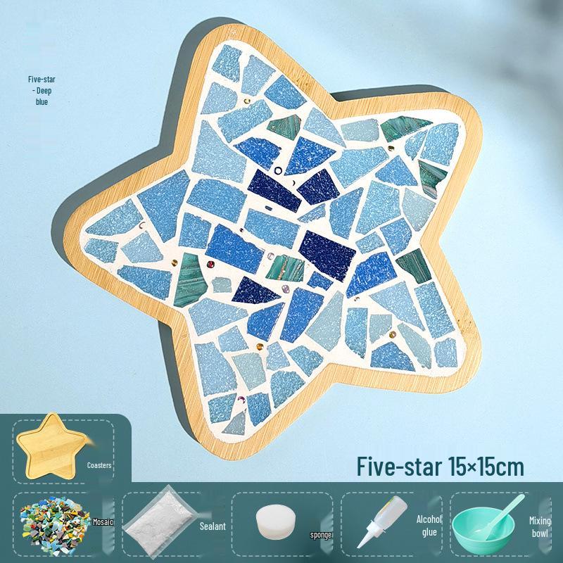 DIY Large Mosaic Coaster Kit: Creative Glass Sticker Pack for Adults & Kids