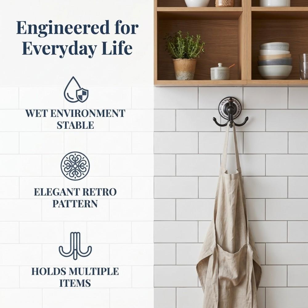 Retro Look Coat Hook Black Bathroom Hook Towel Hook Bathroom Bedroom Kitchen Laundry Room Entryway