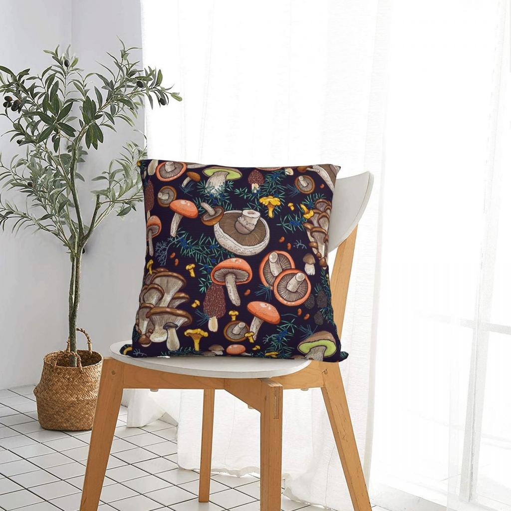Dark Dream Forest Mushroom Pillowcase Polyester Cushion Cover Gift Pillow Case Cover Bed Square 4545cm